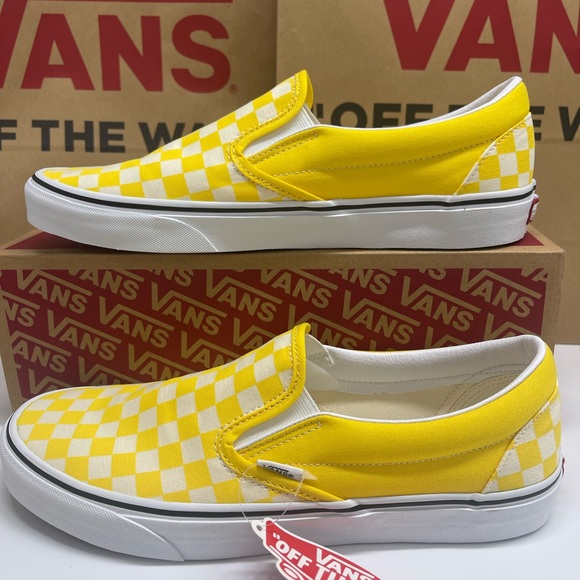 Vans Men's Classic Slip-On (Checkerboard) Cyber Yellow Sneakers
VN0A33TB42Z - Picture 16 of 16